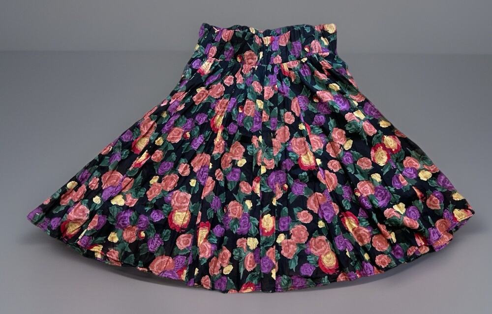 New Directions Womens S Black Autumn Floral Full Circle Skirt Whimsy Fairy